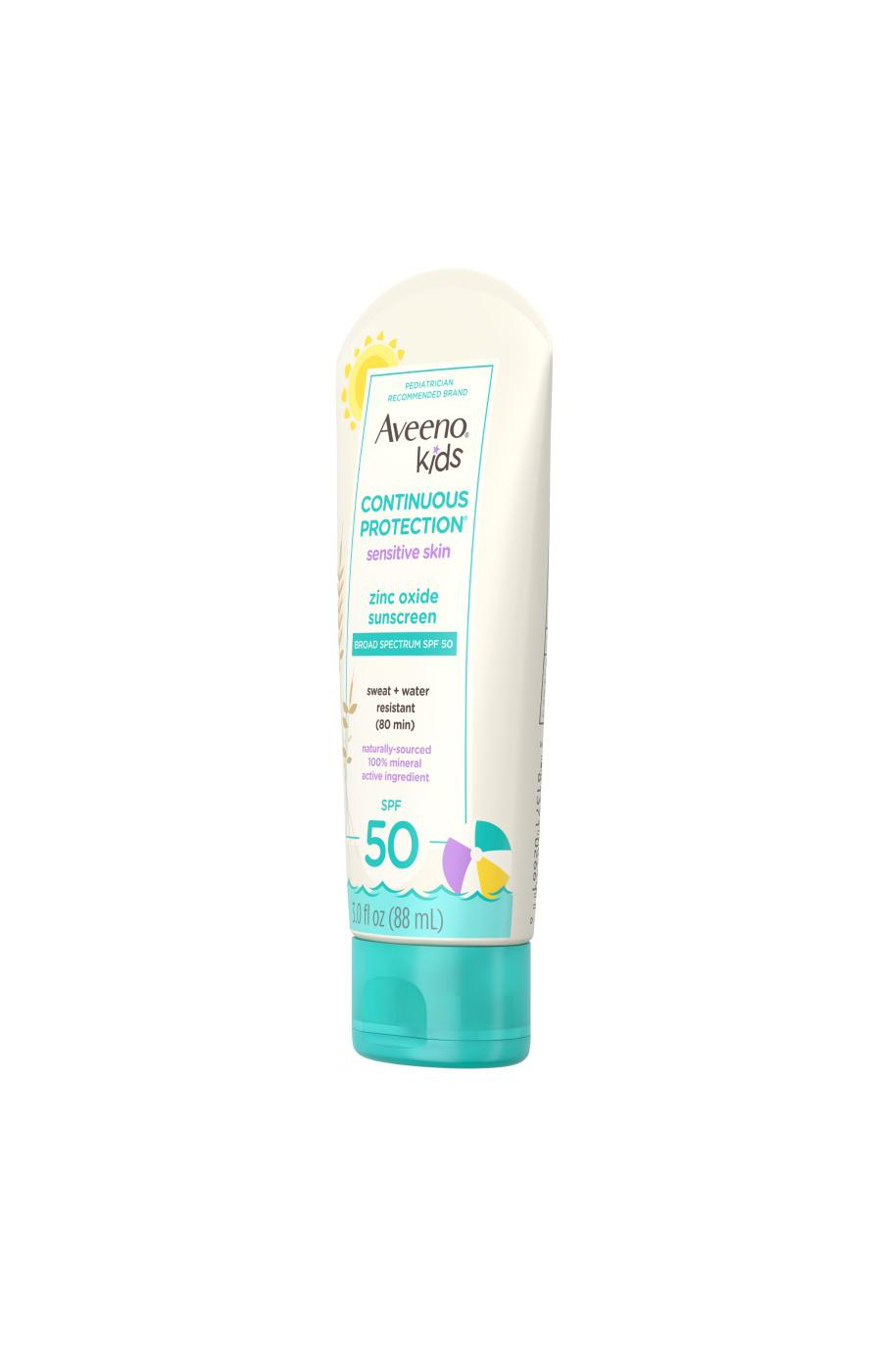 Aveeno Kids Continuous Protection Lotion Sunscreen With Broad Spectrum SPF 50; image 4 of 8