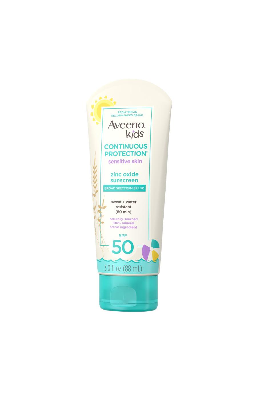 Aveeno Kids Continuous Protection Lotion Sunscreen With Broad Spectrum SPF 50; image 8 of 8