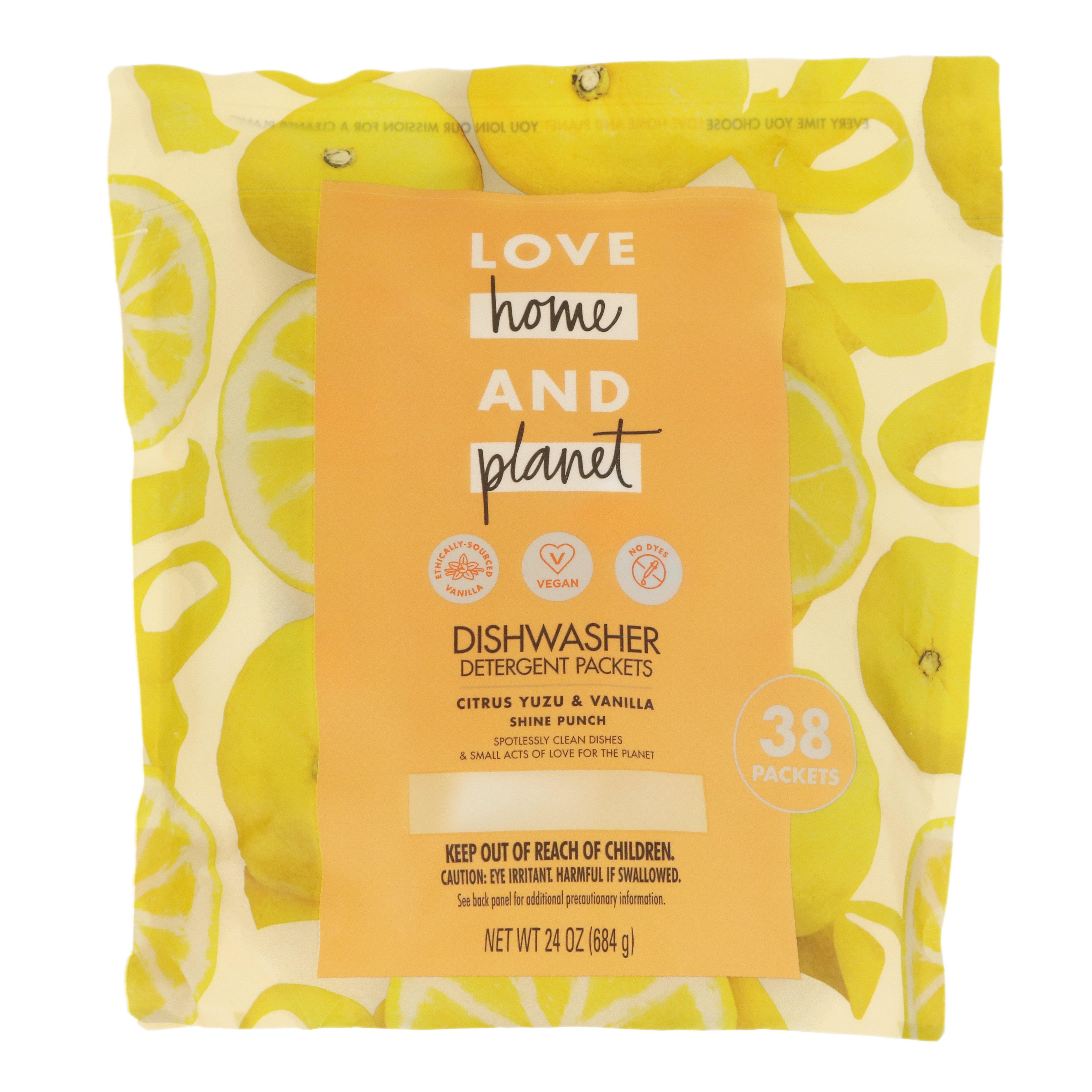 Love Home and Citrus Yuzu & Vanilla Dishwasher Detergent Packets