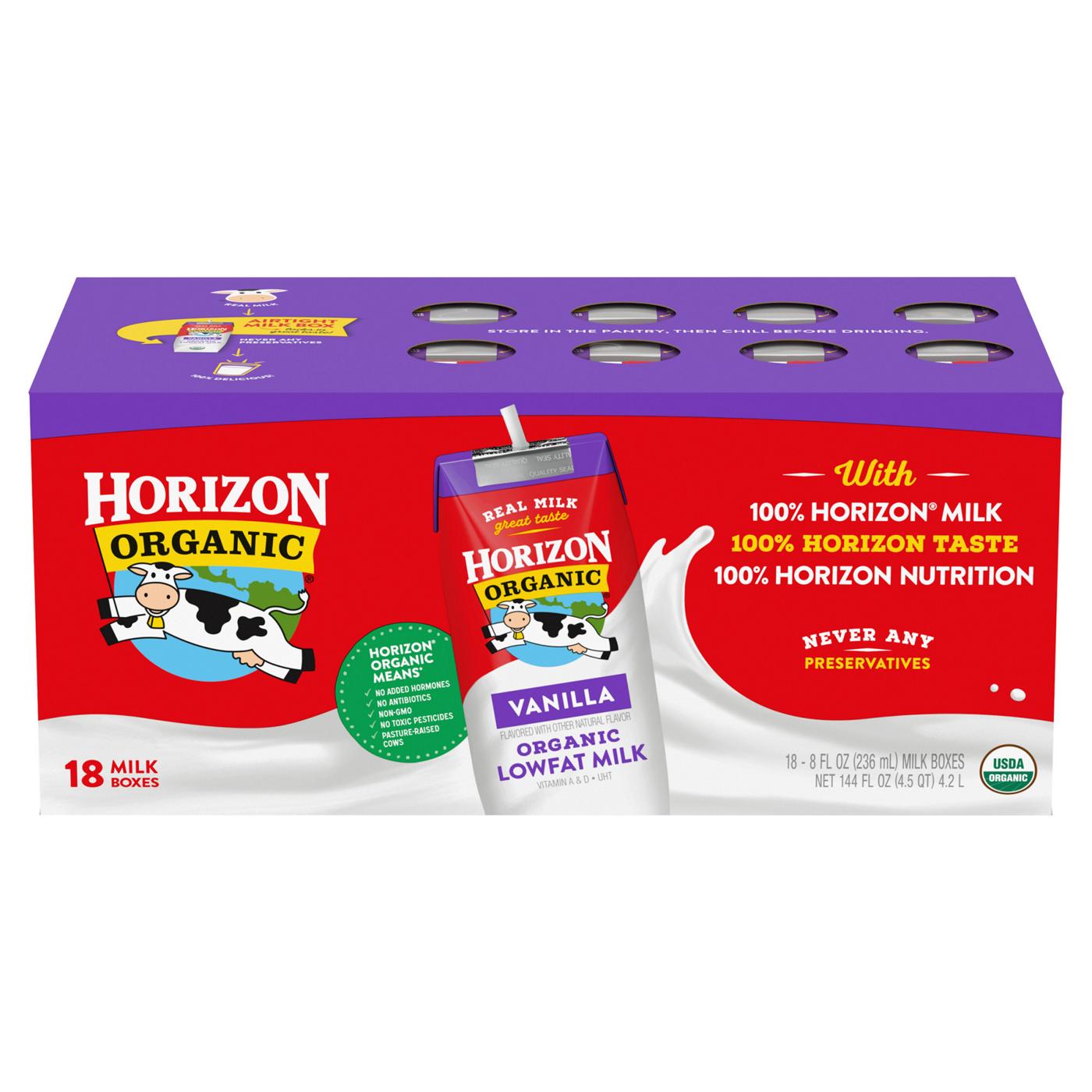 Horizon Organic 1% Lowfat Uht Vanilla Milk 8 oz Cartons; image 1 of 5