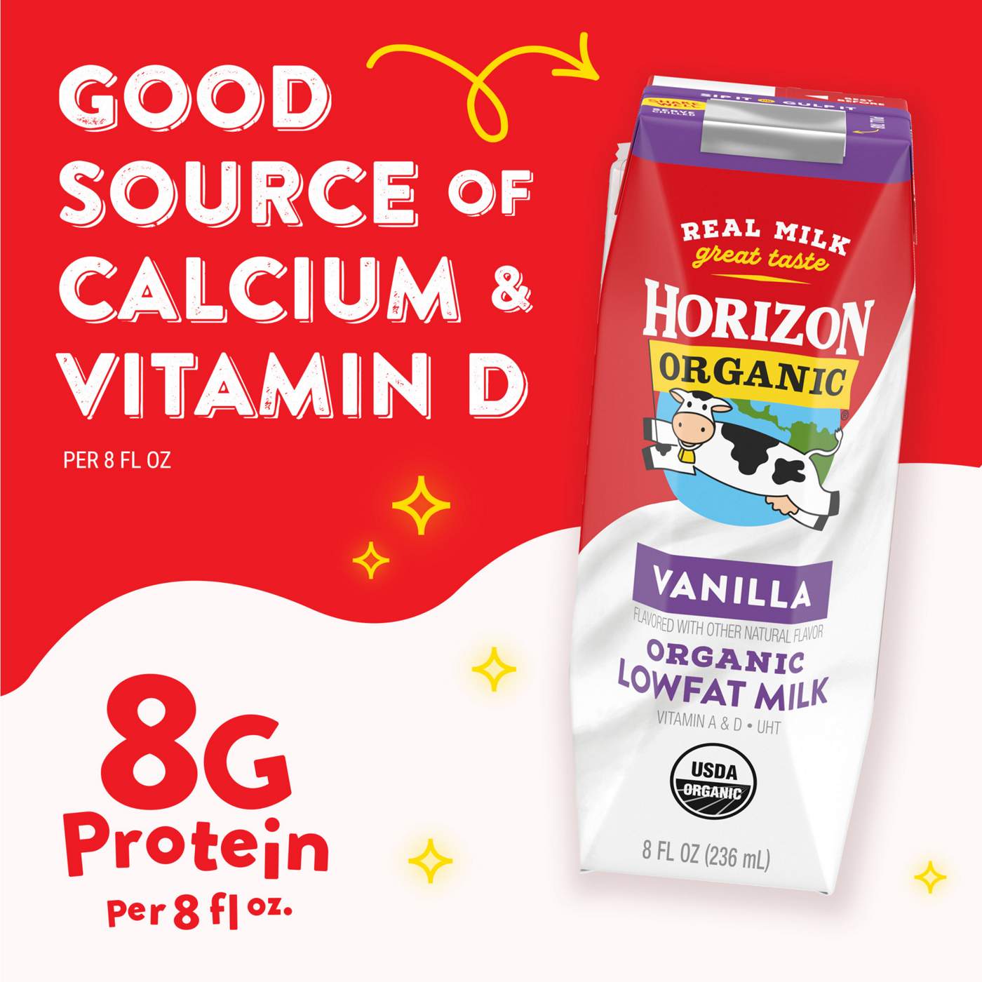 Horizon Organic 1% Lowfat Uht Vanilla Milk 8 oz Cartons; image 4 of 5