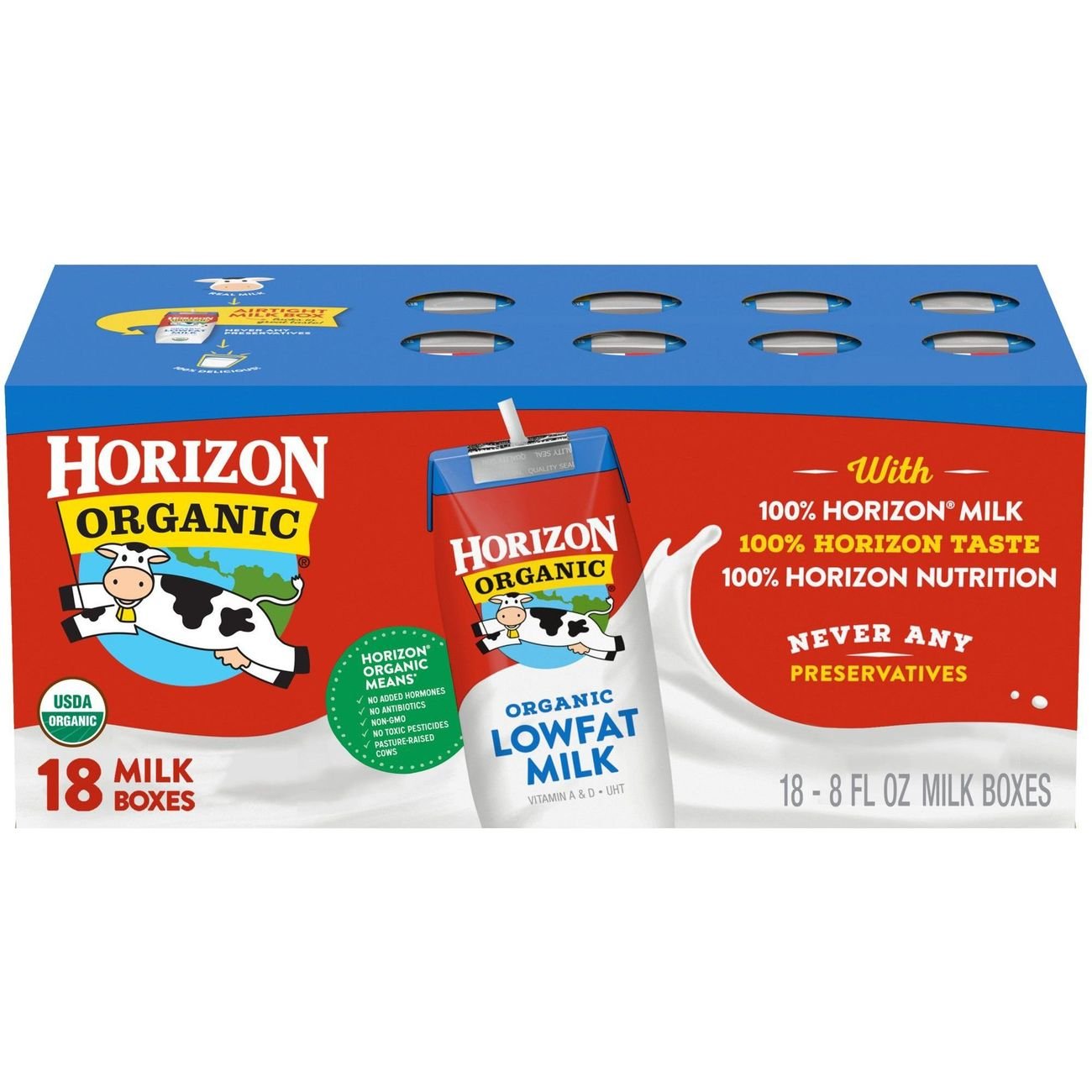 Horizon Organic LowFat Milk 8 oz Cartons Shop Milk at HEB