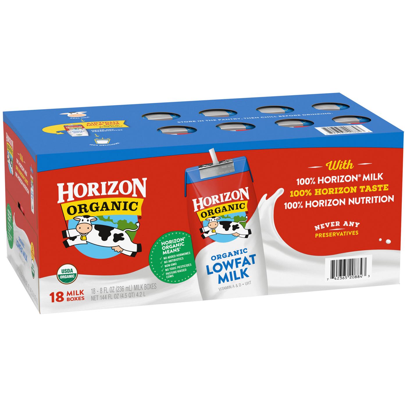 Horizon Organic 1% Lowfat Shelf-Stable Milk 8 oz Cartons; image 1 of 8