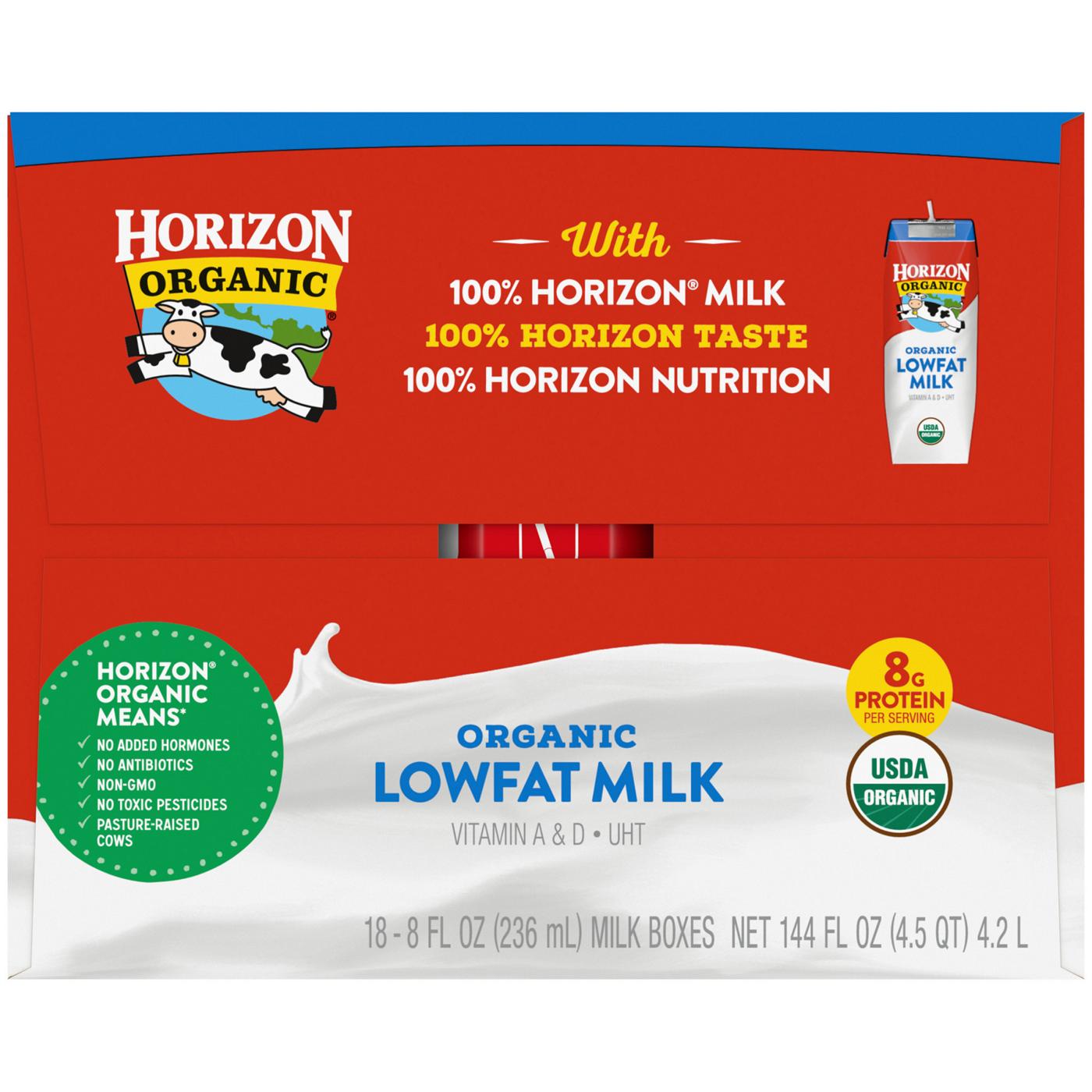 Horizon Organic 1% Lowfat Shelf-Stable Milk 8 oz Cartons; image 3 of 8