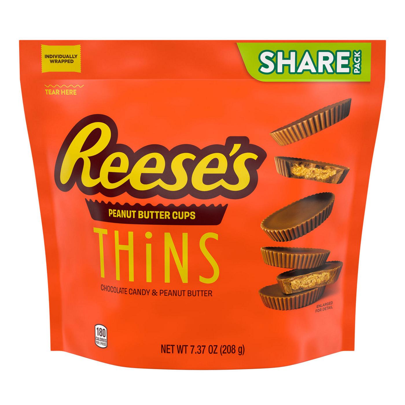 Reese's Thins Chocolate Peanut Butter Cups Candy - Share Pack; image 3 of 9