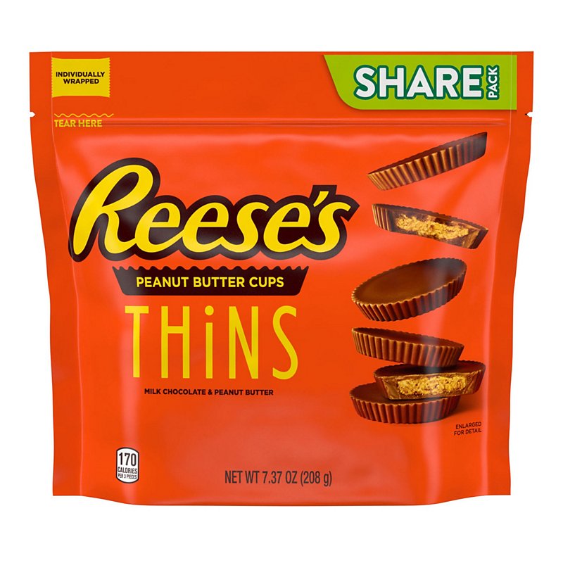 Reese's Thins Milk Chocolate Peanut Butter Cups Candy ...