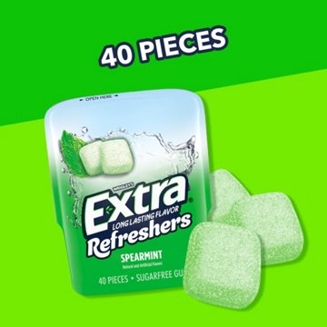 Extra Refreshers Spearmint Sugar Free Chewing Gum, 40 pc
