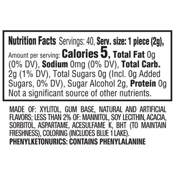 Extra Refreshers Spearmint Sugar Free Chewing Gum, 40 pc