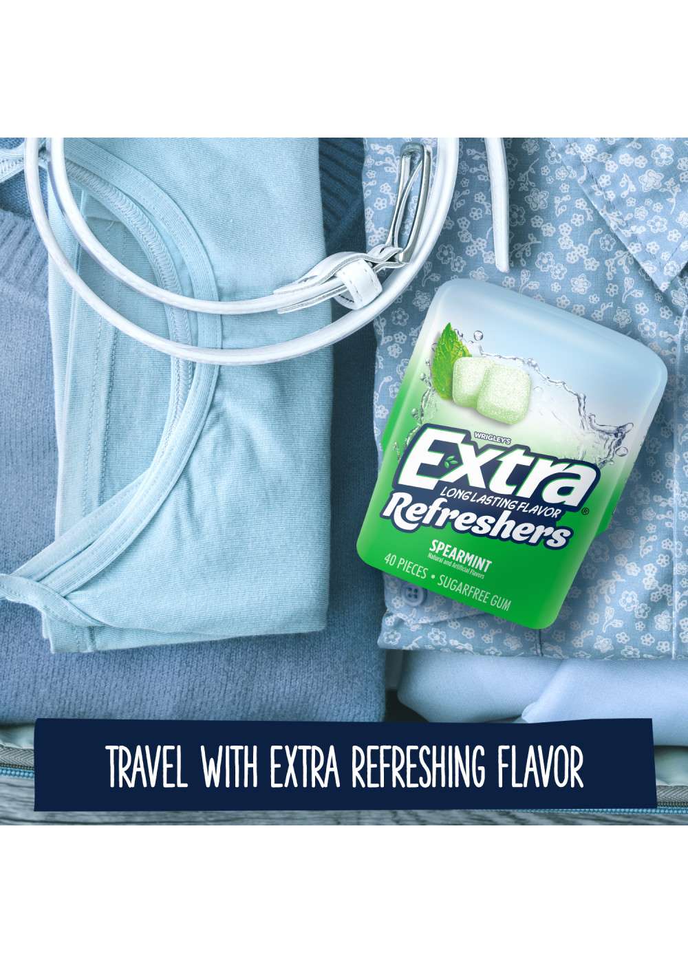 Extra Refreshers Spearmint Sugar Free Chewing Gum; image 2 of 4