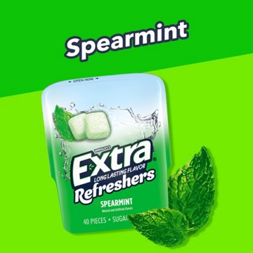 Extra Refreshers Spearmint Sugar Free Chewing Gum, 40 pc