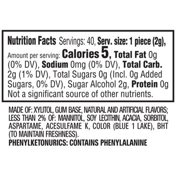Extra Refreshers Polar Ice Sugar Free Chewing Gum, 40 pc