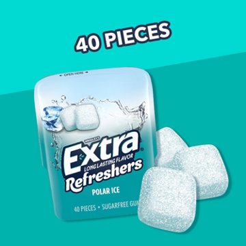 Extra Refreshers Polar Ice Sugar Free Chewing Gum, 40 pc