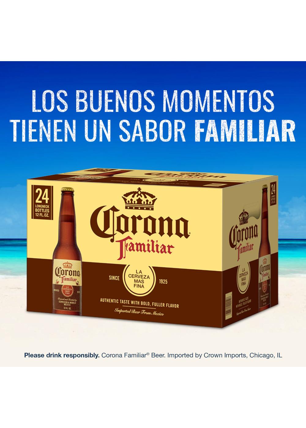 Corona Familiar Mexican Lager Beer Bottles 24 pk; image 3 of 6