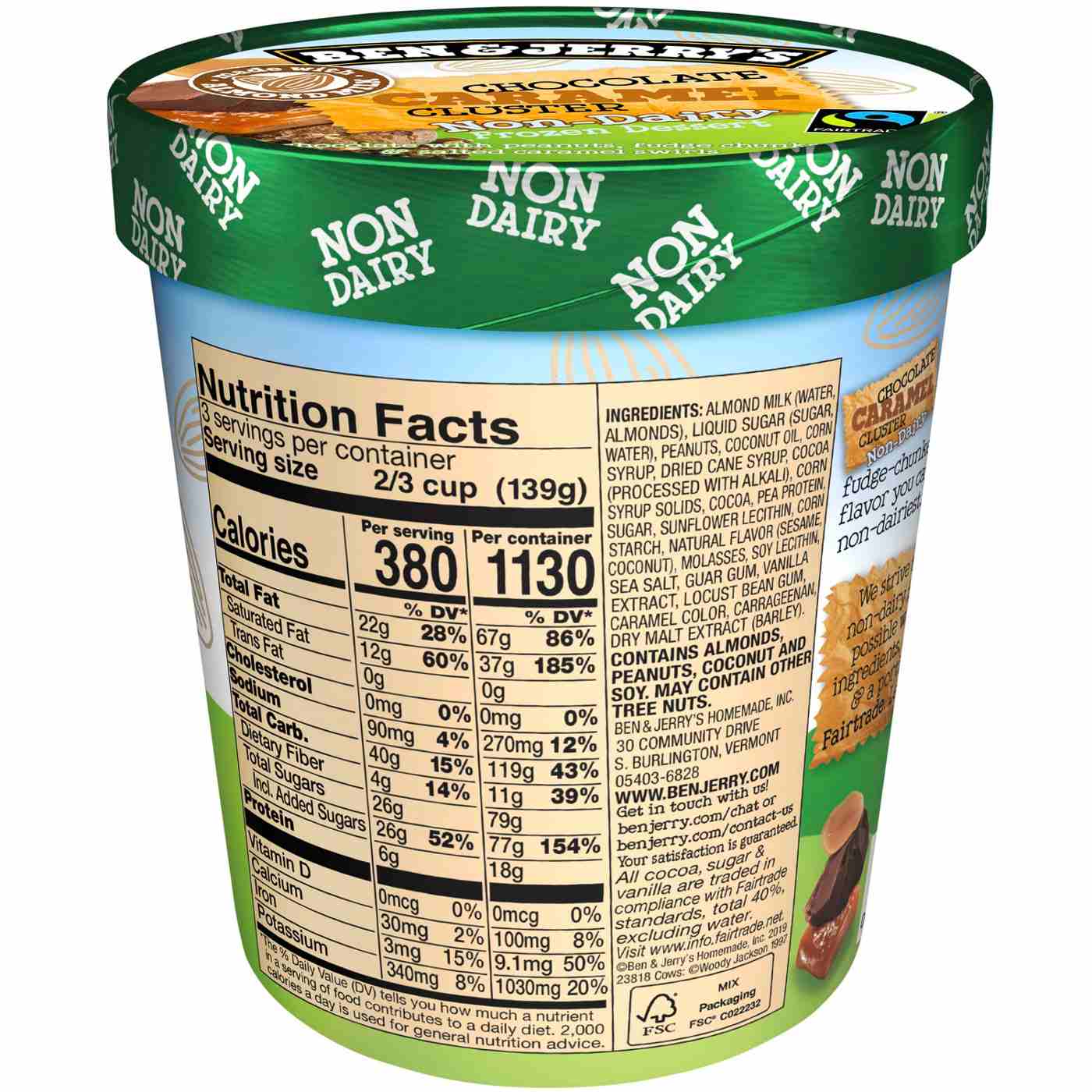 Ben & Jerry's Chocolate Caramel Cluster Frozen Dessert NonDairy Shop