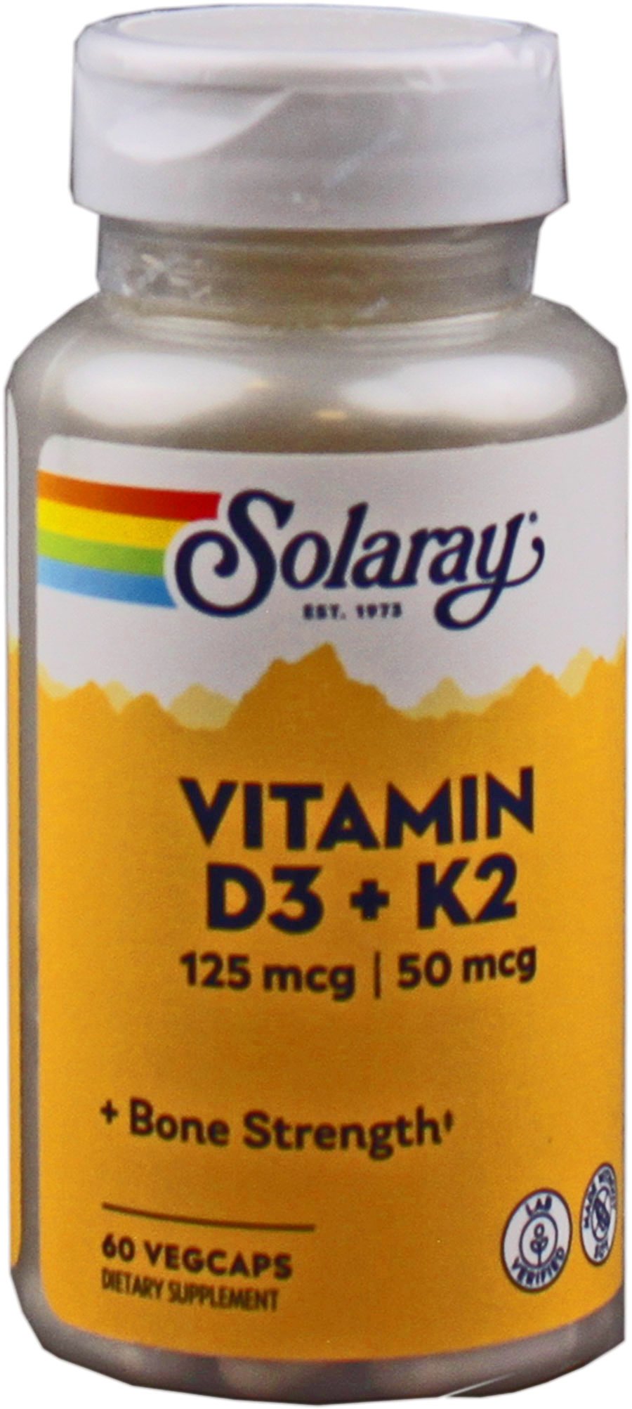 Solaray Vitamin D3 + K2 Capsules, 60 ct