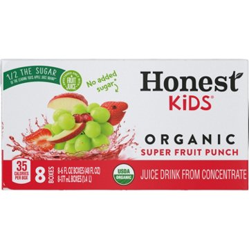 Honest Kids Organic Super Fruit Punch 8 pk Boxes, 6 oz