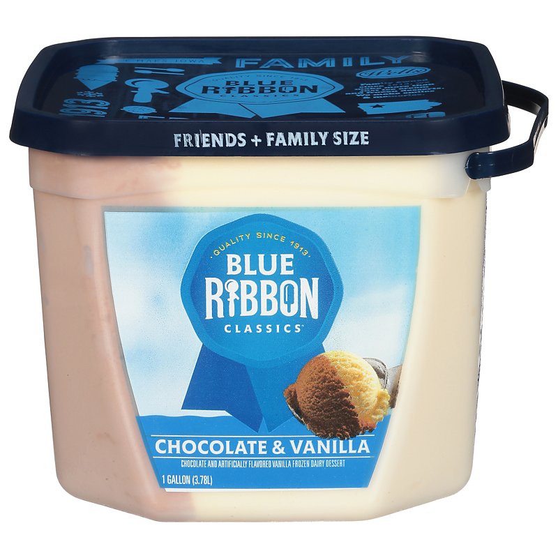 Friendly's Celebration Blue Round Vanilla and Chocolate Ice Cream