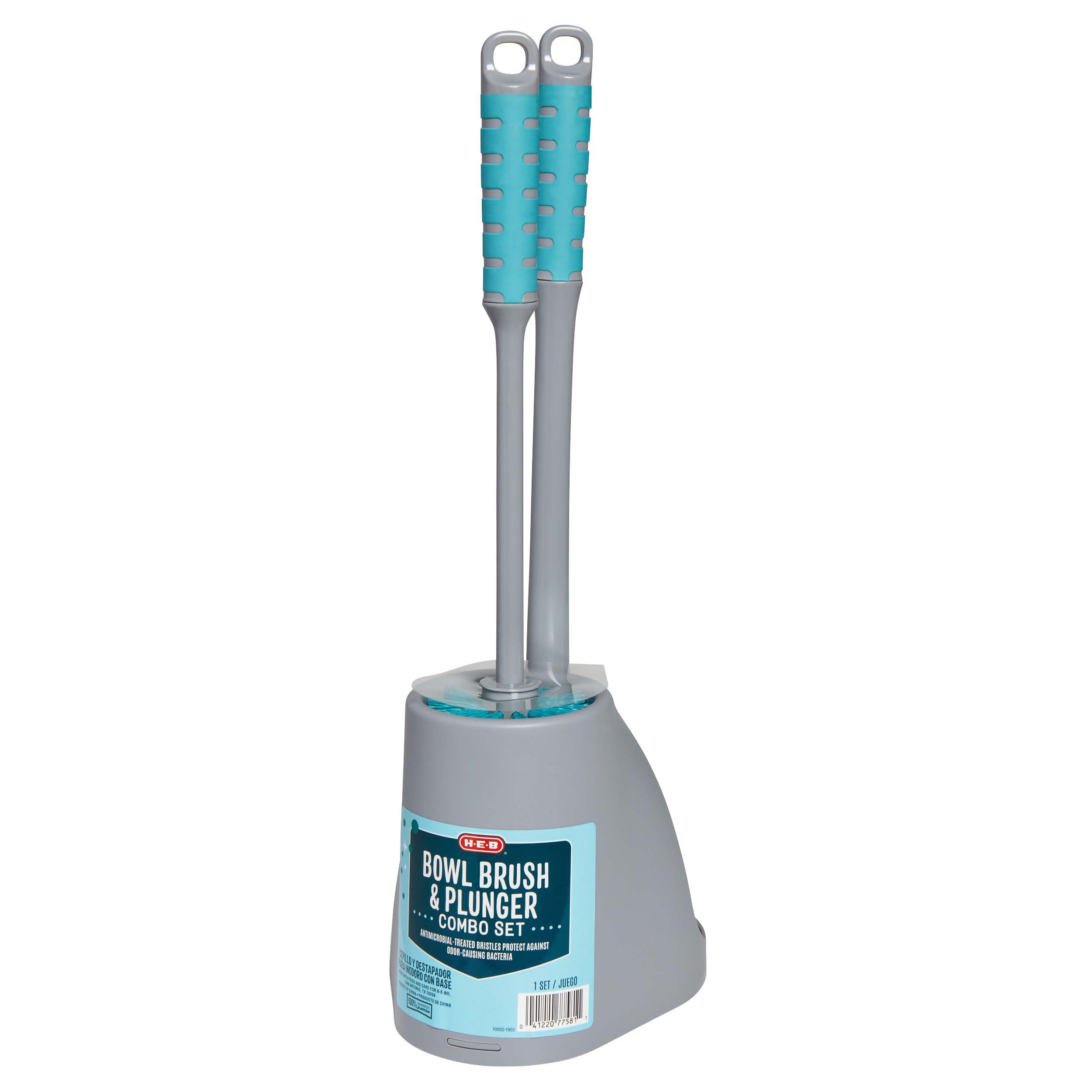 toilet bowl brush and plunger set