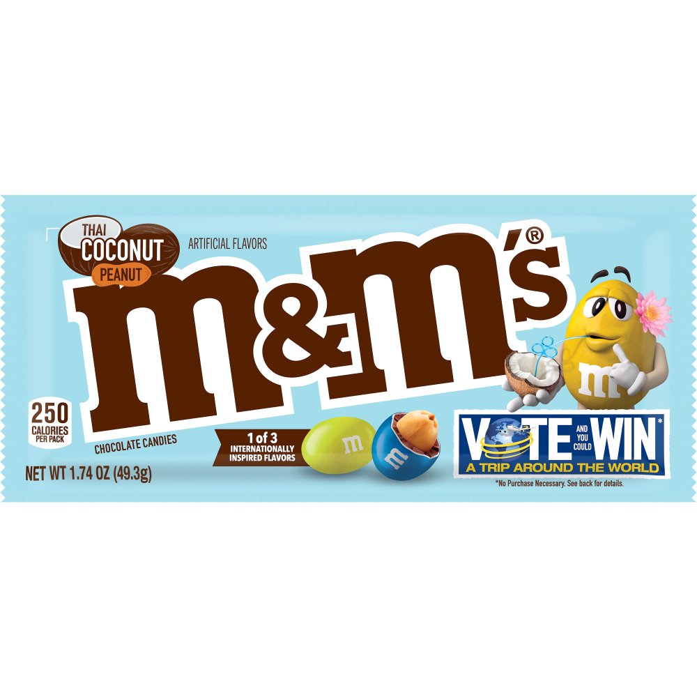 M&M's Flavor Vote Thai Coconut Peanut Chocolate Candy Singles Size ...