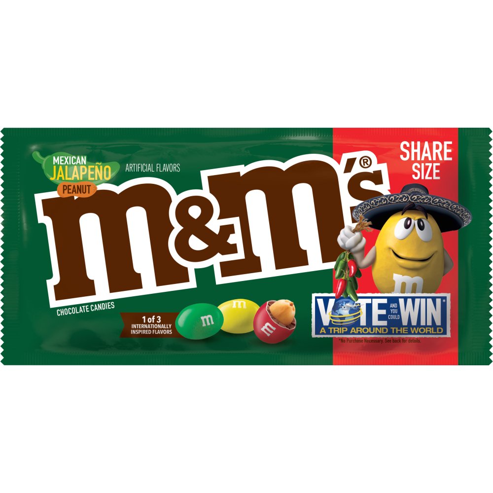 M&M'S Mexican Jalapeno Peanut Chocolate Candy Flavor Vote, 9.6