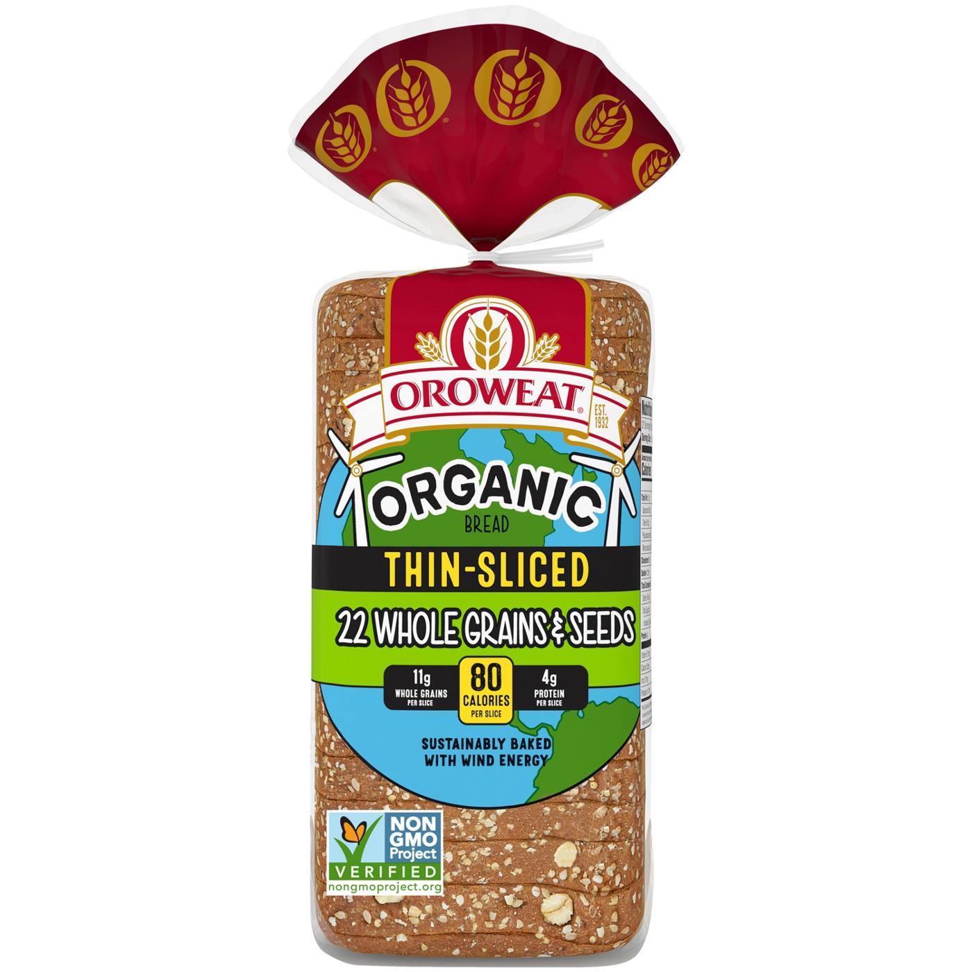 Oroweat Organic 22 Whole Grains & Seeds Thin Sliced Bread; image 1 of 3