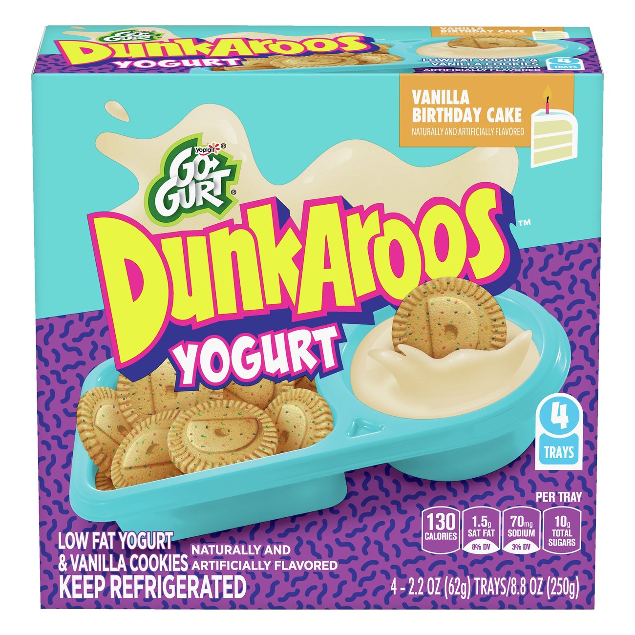 Yoplait GoGurt DunkAroos Low-Fat Yogurt & Vanilla Birthday Cake Cookies ...