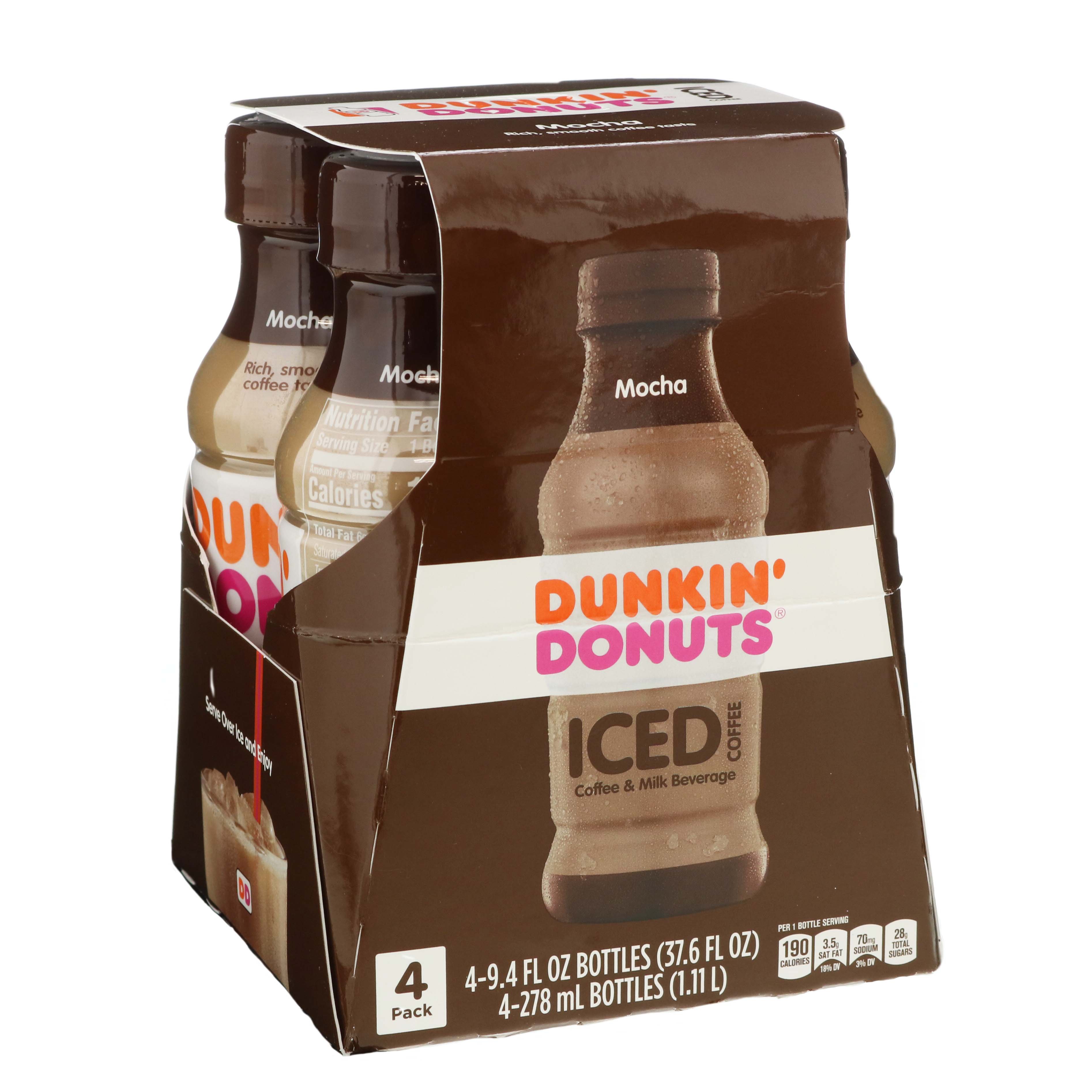 Dunkin' Donuts Mocha Iced Coffee Drink 9.4 oz Bottles