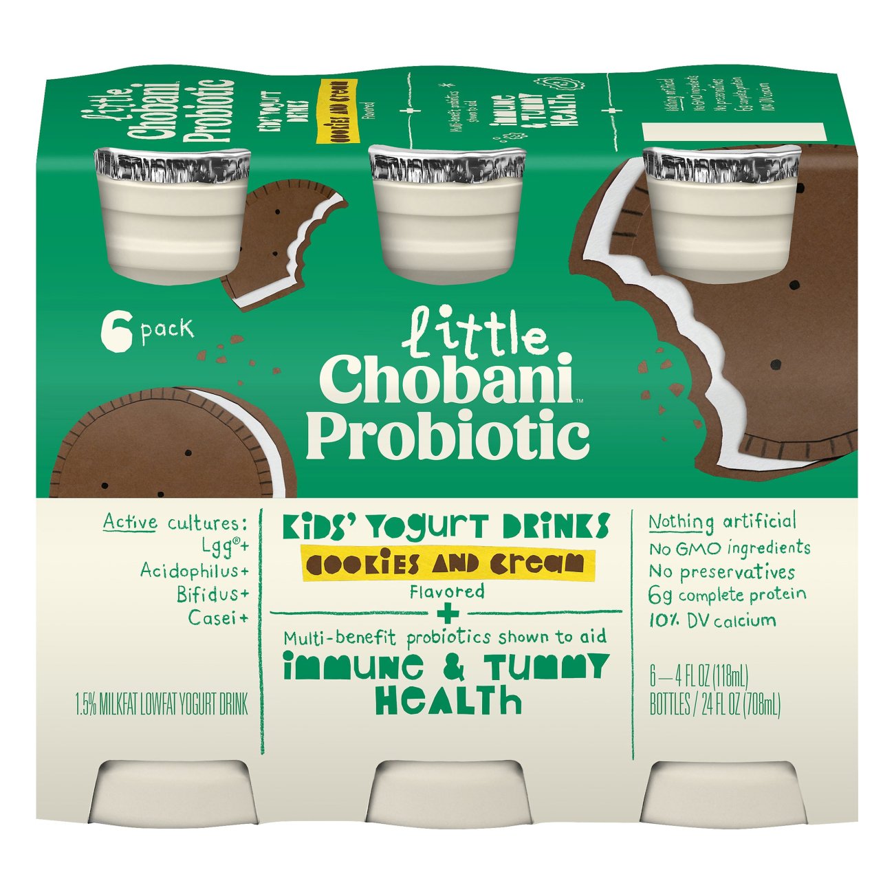 Chobani Gimmies Cookies & Cream Crush Yogurt Milkshakes 4 oz Bottles