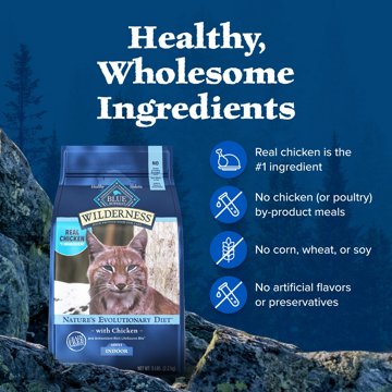 Blue Buffalo Blue Wilderness Chicken with LifeSource Bits Dry Indoor Cat Food, 4 lb