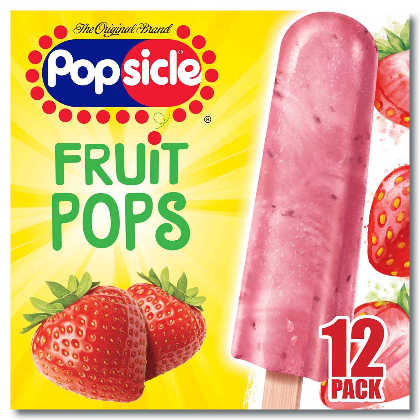 Popsicle Strawberry Frozen Snack Fruit Pops Shop Bars & pops at HEB