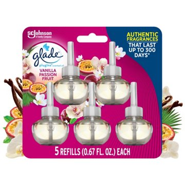 Glade PlugIns Scented Oil Air Freshener Refills - Vanilla Passion Fruit, 5 ct