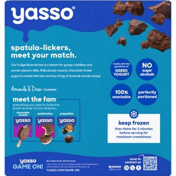 Yasso Fudge Brownie Frozen Greek Yogurt Bars, 4 ct