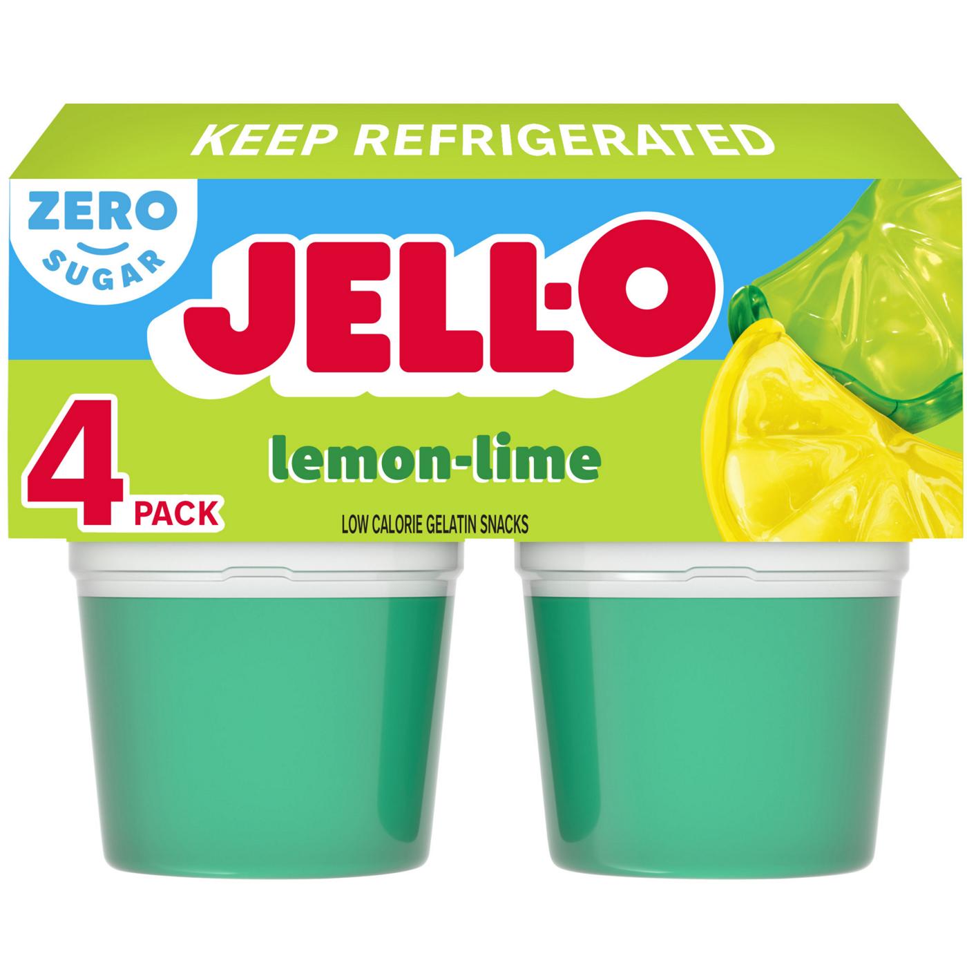 Jell-O Zero Sugar Lemon-Lime Gelatin Snacks; image 1 of 9
