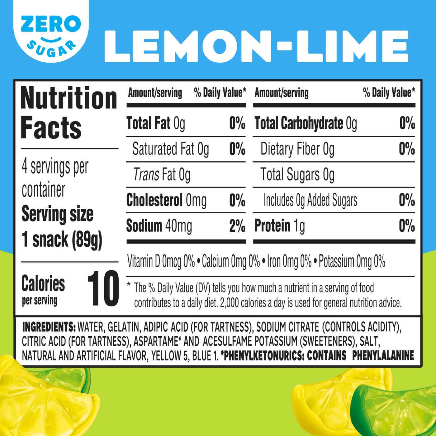 Jell-O Zero Sugar Lemon-Lime Gelatin Snacks; image 4 of 9