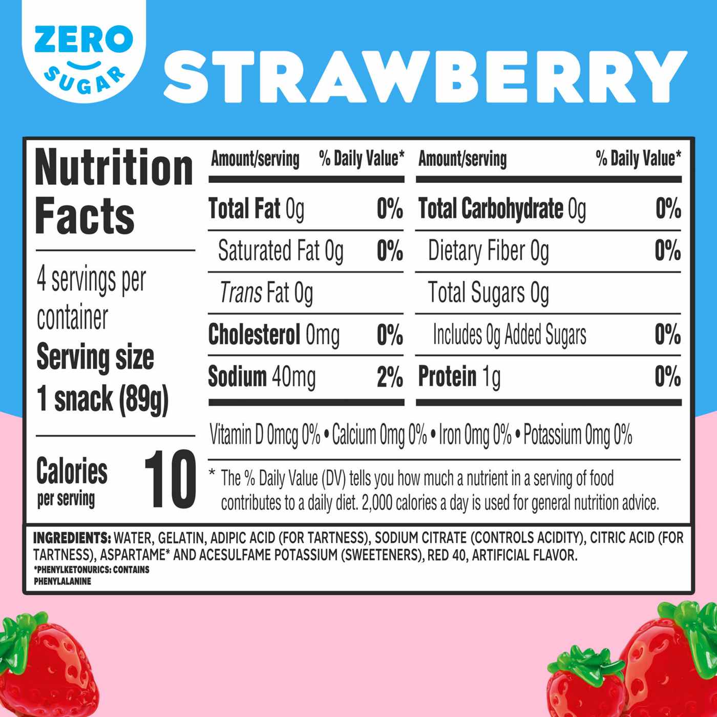 Jell-O Zero Sugar Strawberry Gelatin Snacks; image 3 of 11