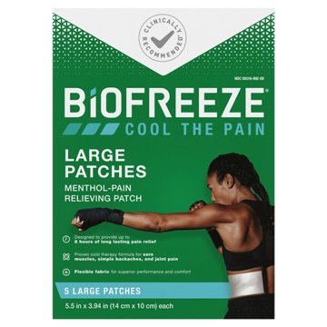 Biofreeze Menthol Pain Relief Patch, Large, 5 ct