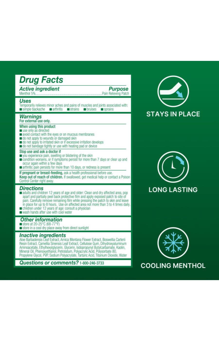 Biofreeze Menthol Pain Relief Patch, Large; image 3 of 4