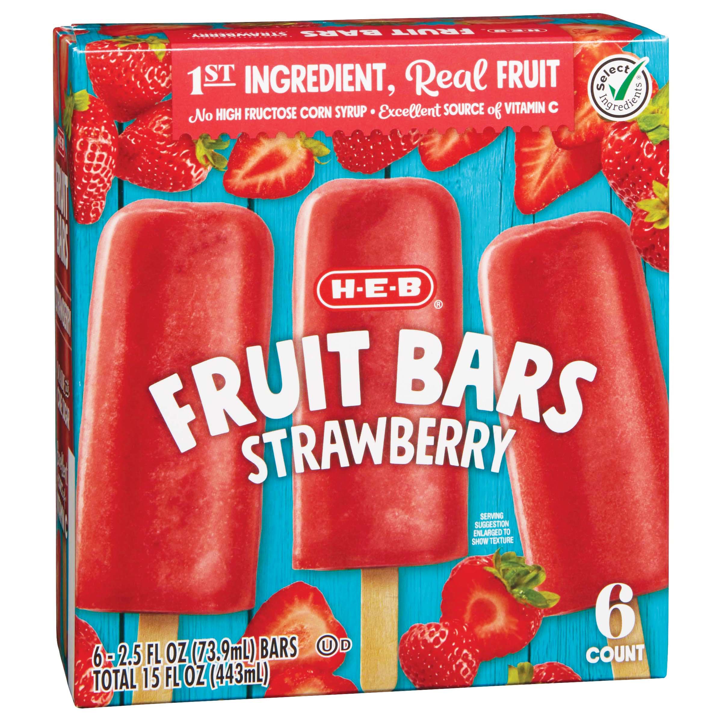 HEB Frozen Fruit Bars Strawberry Shop Bars & pops at HEB