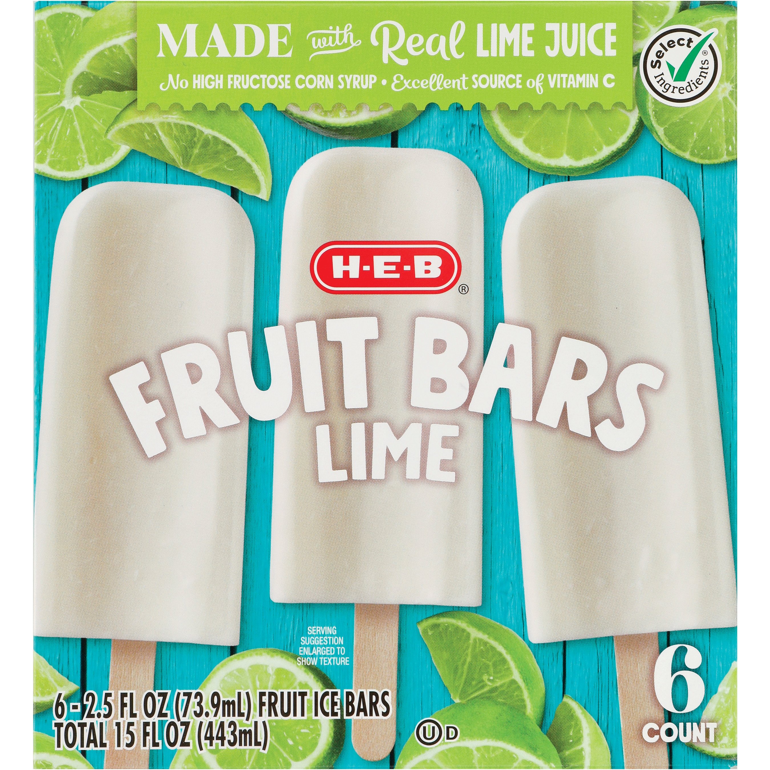 HEB Select Ingredients Lime Fruit Bars Shop Bars & Pops at HEB