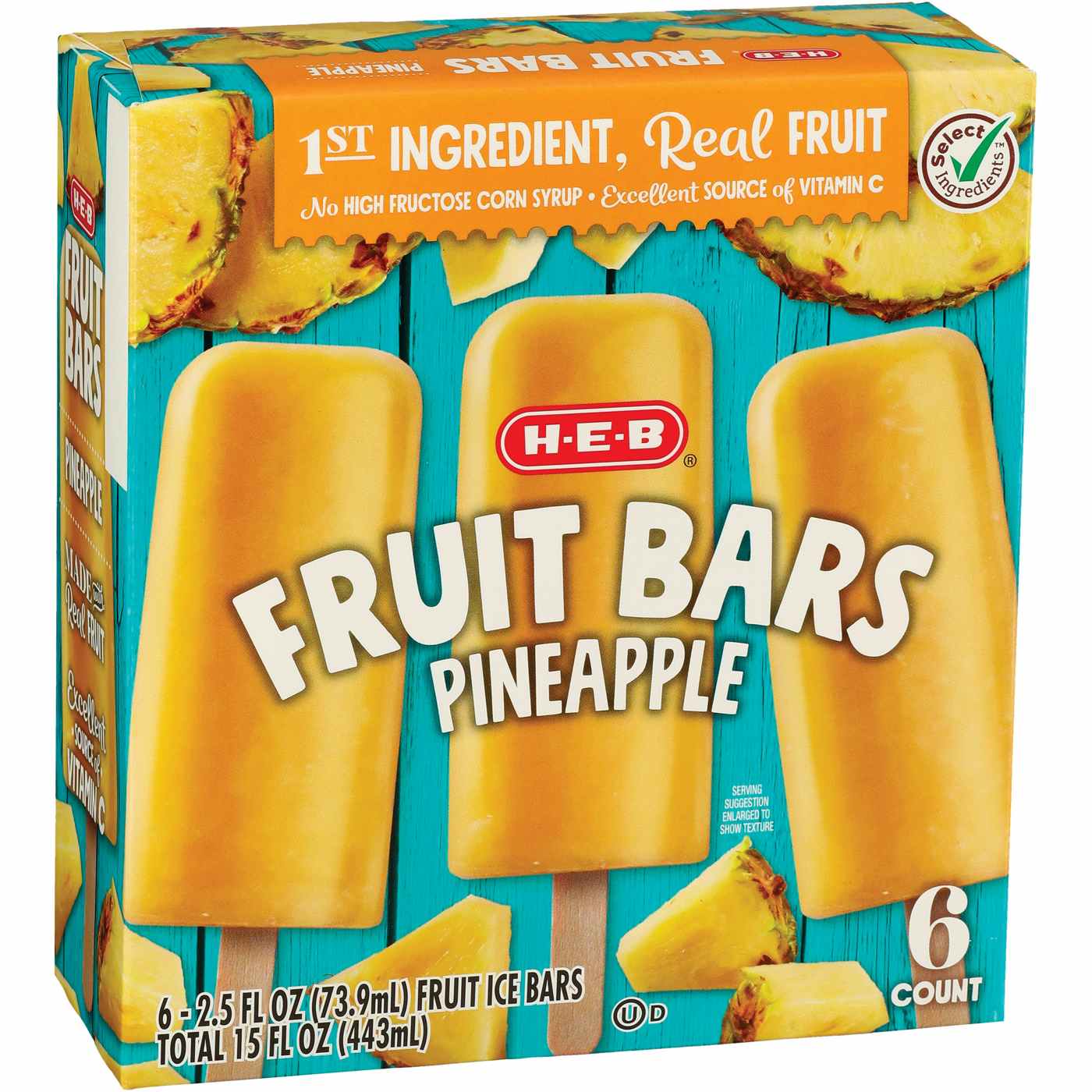 H-E-B Frozen Fruit Bars - Pineapple; image 2 of 2