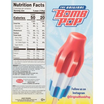 Bomb Pop Original Sugar Free Ice Pops