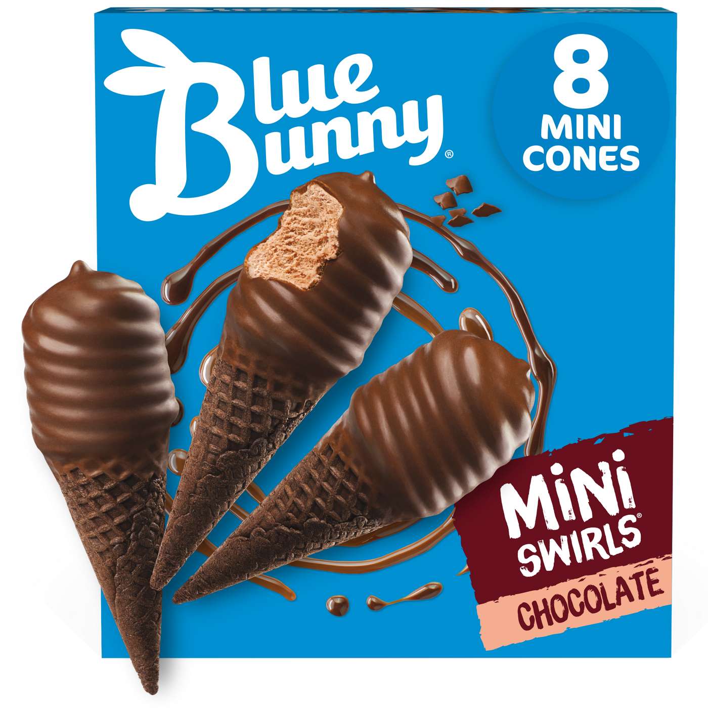 Blue Bunny Mini Swirls Chocolate Ice Cream Cones; image 1 of 5
