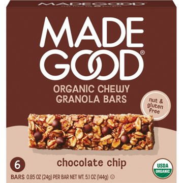 MadeGood Organic Chewy Granola Bars - Chocolate Chip, 6 ct