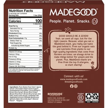 MadeGood Organic Chewy Granola Bars - Chocolate Chip, 6 ct