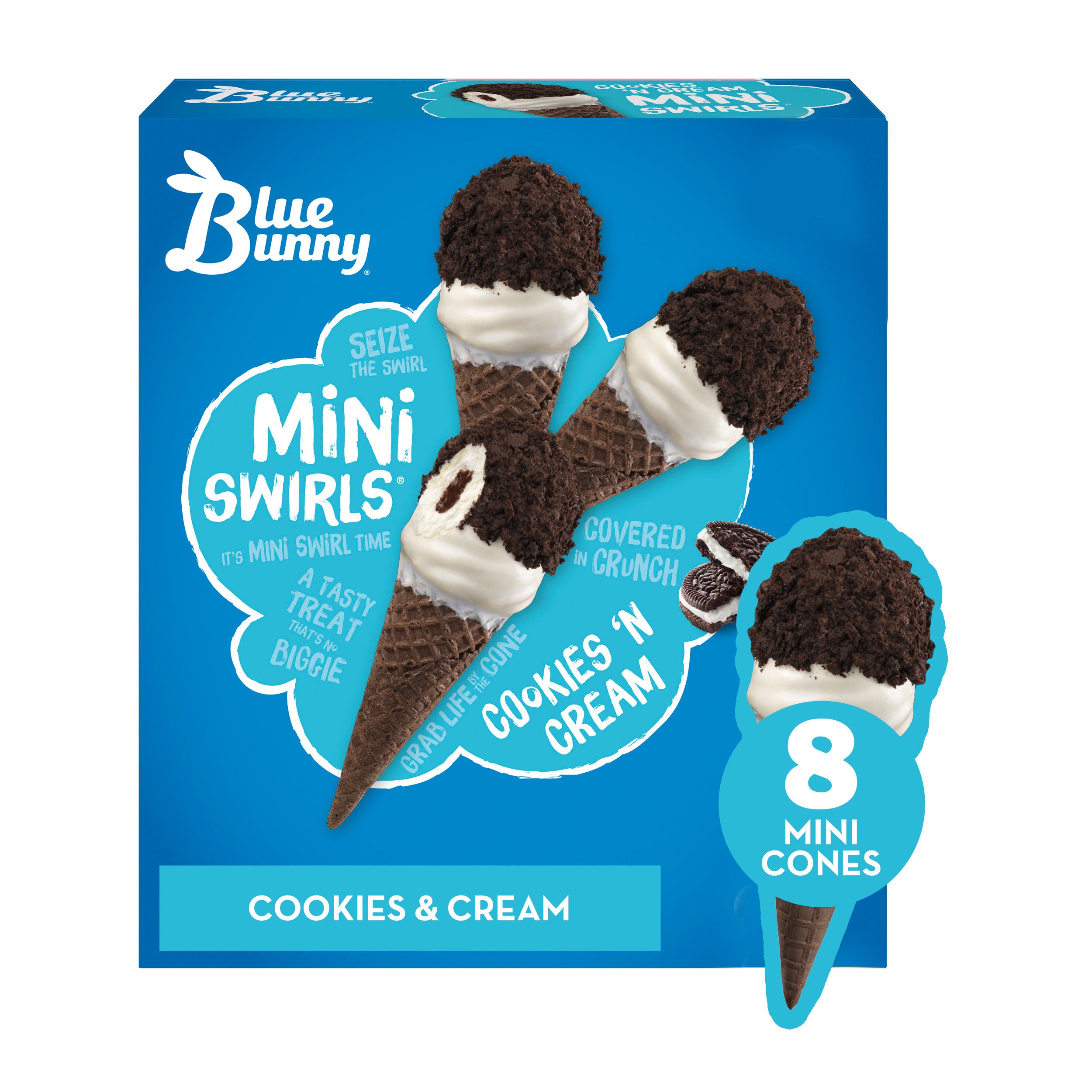 Blue Bunny Mini Swirls Cookies N Cream Ice Cream Cones Shop Cones And Sandwiches At H E B 