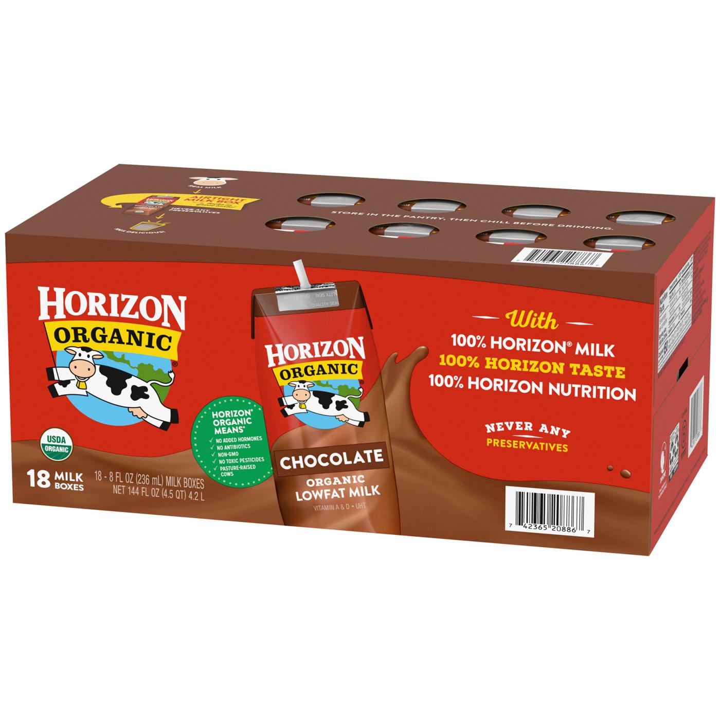 Horizon Organic 1% Lowfat Uht Chocolate Milk 8 oz Cartons; image 2 of 8