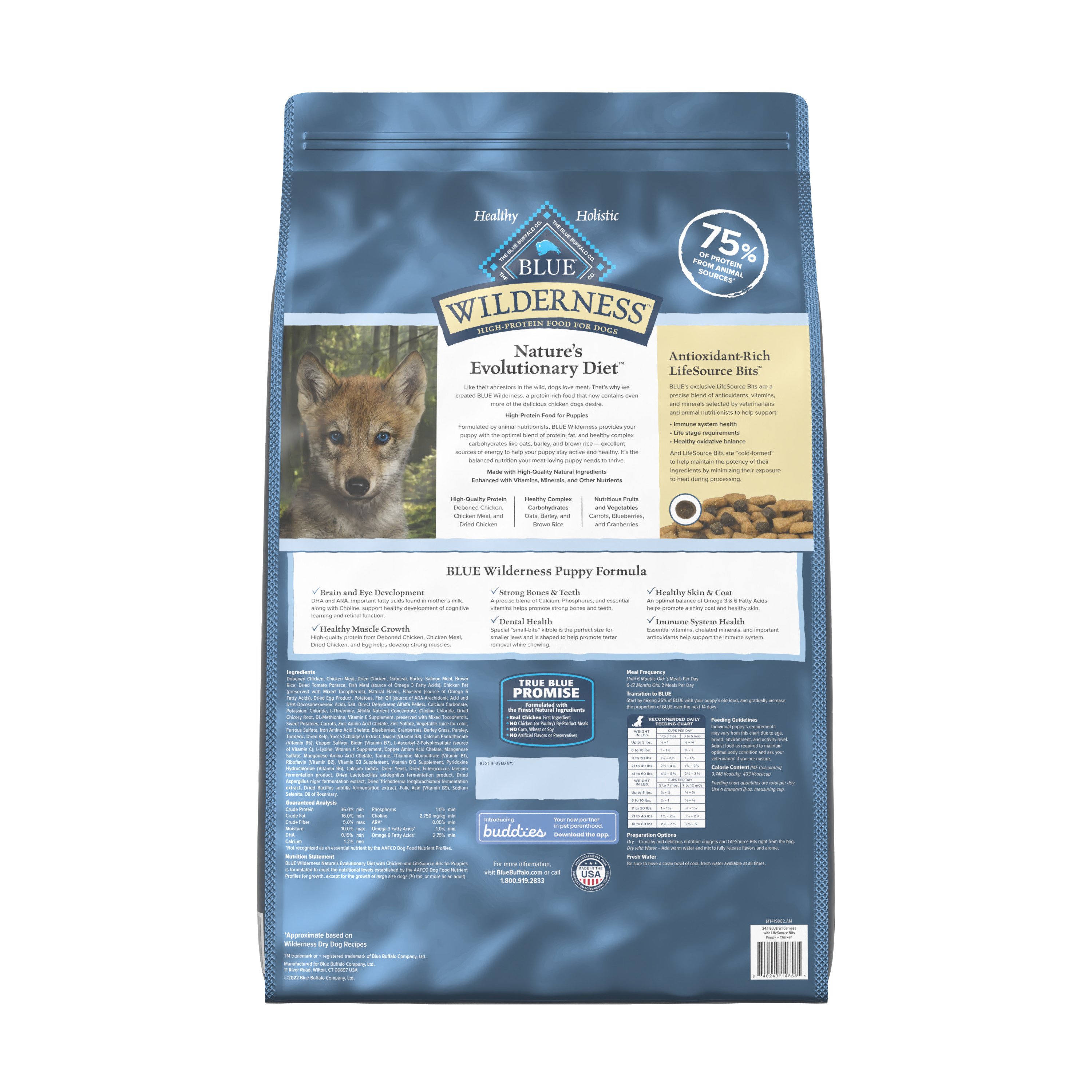 Blue Buffalo Wilderness Chicken High Protein Natural Puppy Dry Dog