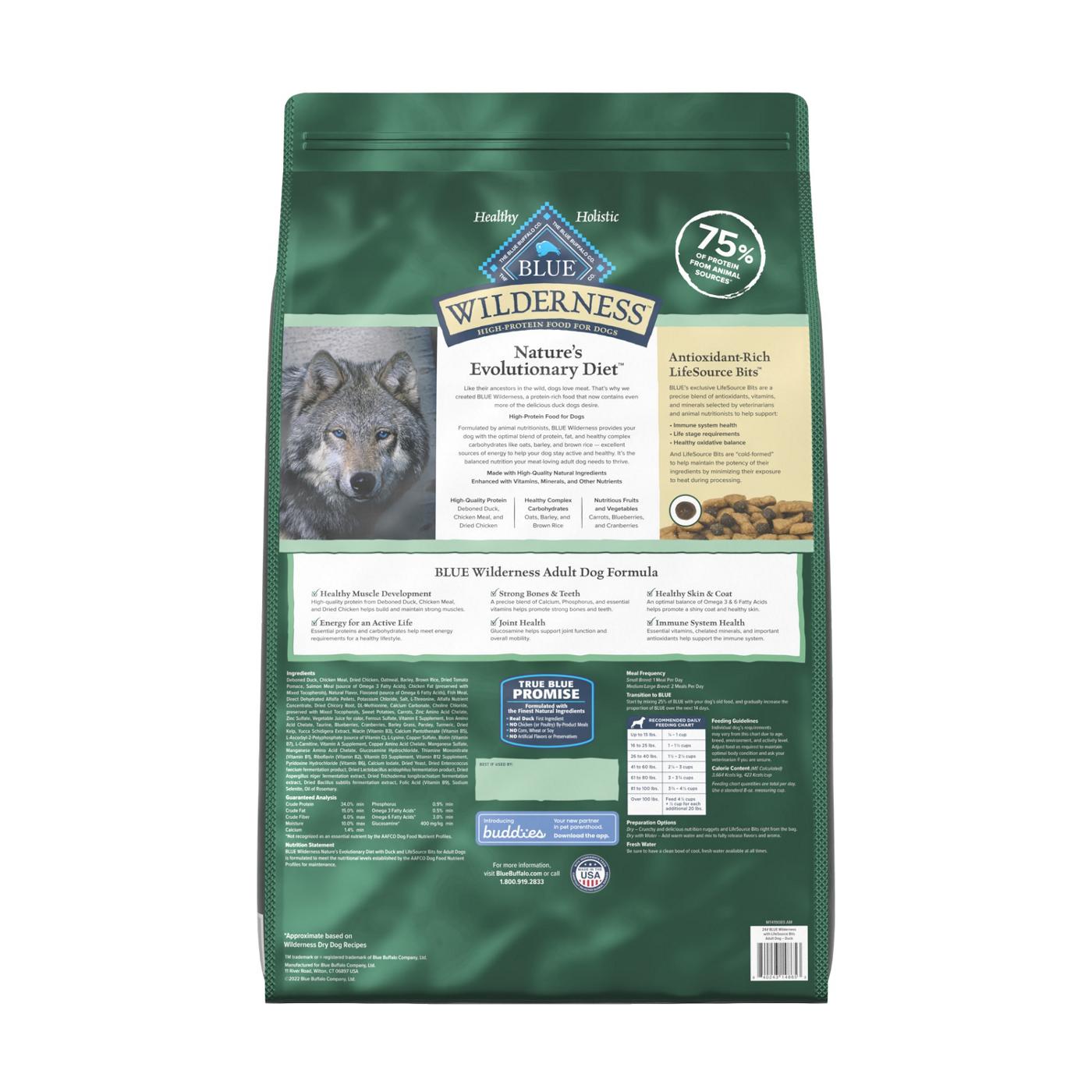 Blue Buffalo Wilderness Duck LifeSource Bits Adult Dry Dog Food