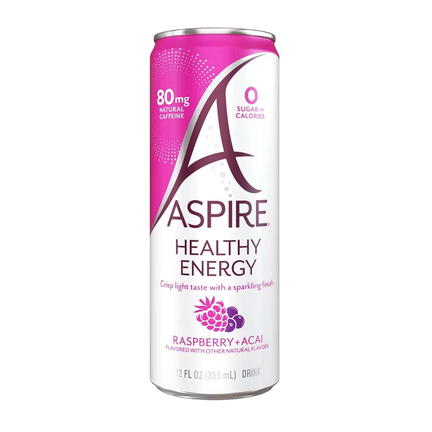 Aspire Zero Sugar Healthy Energy Drink - Raspberry + Acai; image 1 of 2