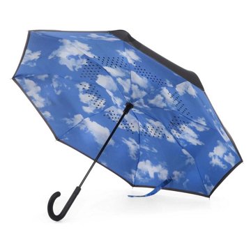 Totes InBrella Clouds Reverse Close Umbrella